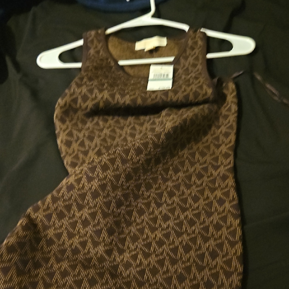 Michael KORS Brown Patterned Sleeveless Dress